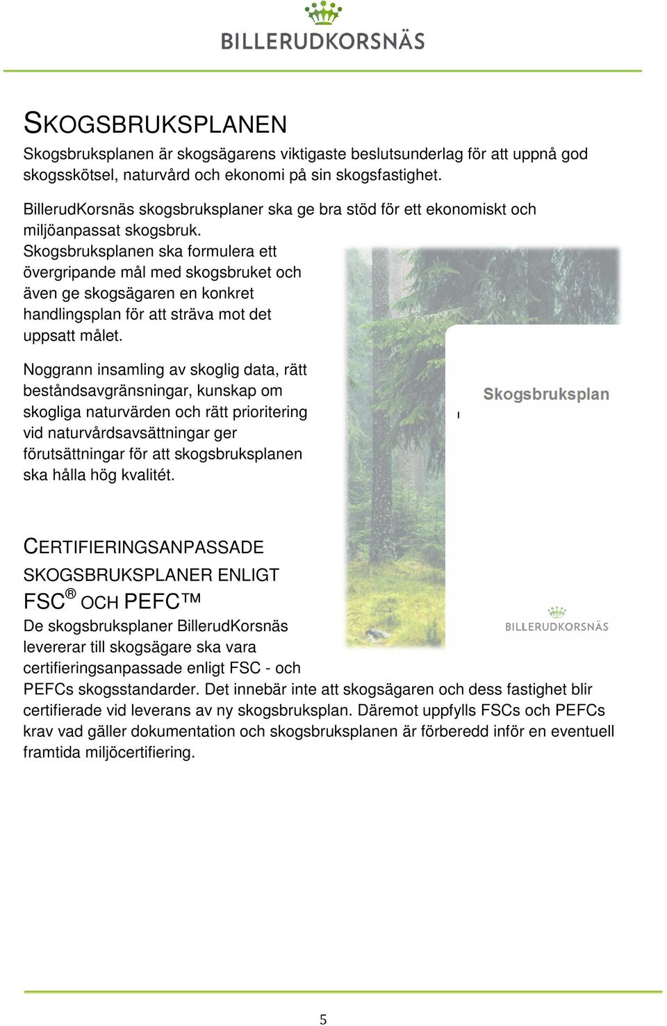 Skgsbruksplanen ska frmulera ett övergripande mål med skgsbruket ch även ge skgsägaren en knkret handlingsplan för att sträva mt det uppsatt målet.