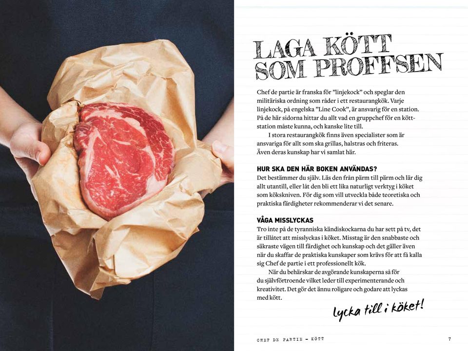 I stora restaurangkök finns även specialister som är ansvariga för allt som ska grillas, halstras och friteras. Även deras kunskap har vi samlat här. HUR SKA DEN HÄR BOKEN ANVÄNDAS?