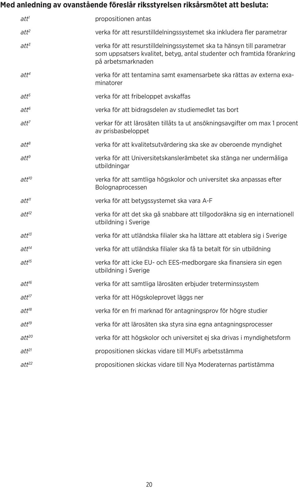 uppsatsers kvalitet, betyg, antal studenter och framtida förankring på arbetsmarknaden verka för att tentamina samt examensarbete ska rättas av externa examinatorer verka för att fribeloppet