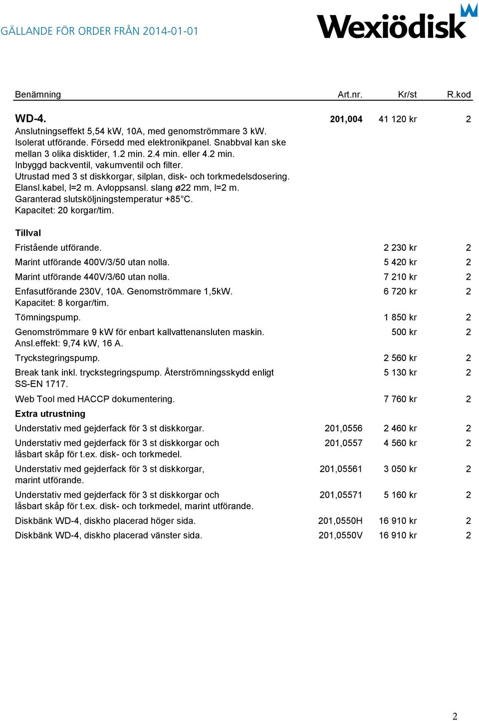 Garanterad slutsköljningstemperatur +85 C. Kapacitet: 20 korgar/tim. Fristående utförande. 2 230 kr 2 Marint utförande 400V/3/50 utan nolla. 5 420 kr 2 Marint utförande 440V/3/60 utan nolla.