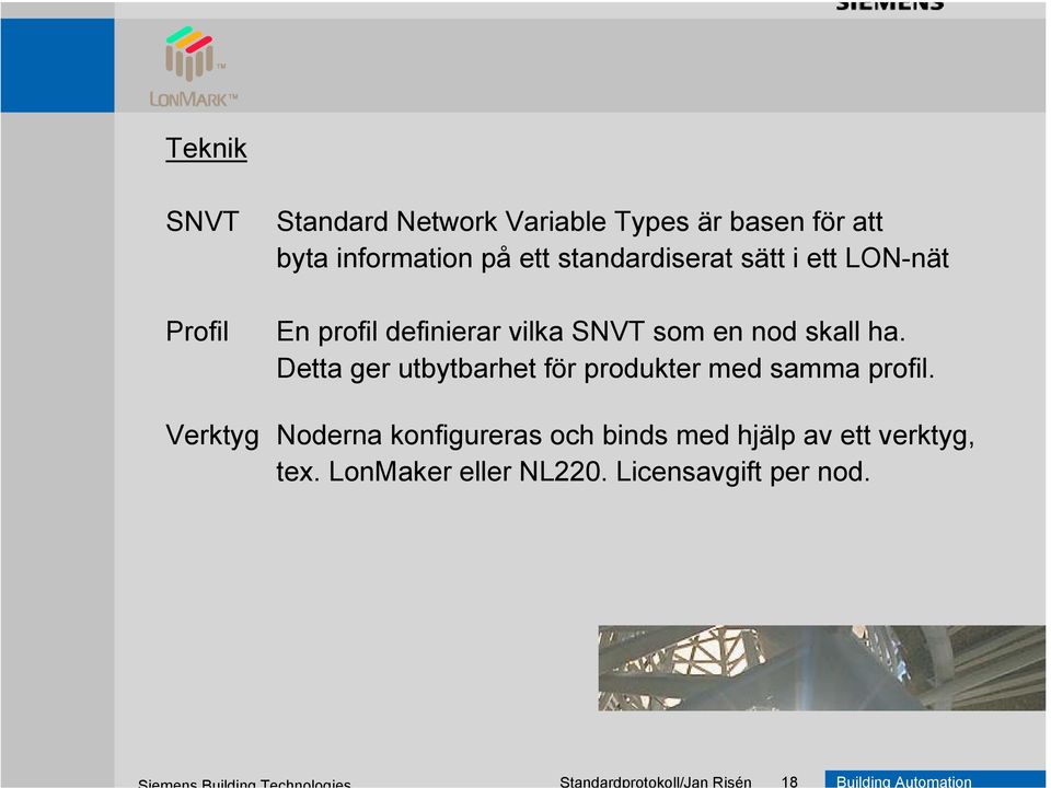 som en nod skall ha. Detta ger utbytbarhet för produkter med samma profil.