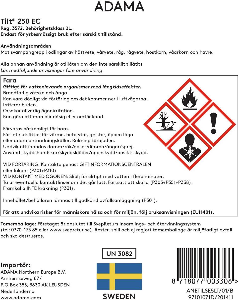 Brandfarlig vätska och ånga. Kan vara dödligt vid förtäring om det kommer ner i luftvägarna. Irriterar huden. Orsakar allvarlig ögonirritation. Kan göra att man blir dåsig eller omtöcknad.