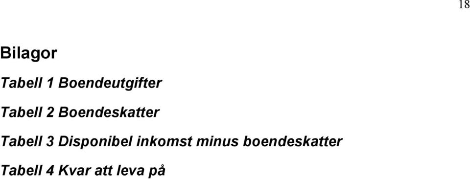 Boendeskatter Tabell 3