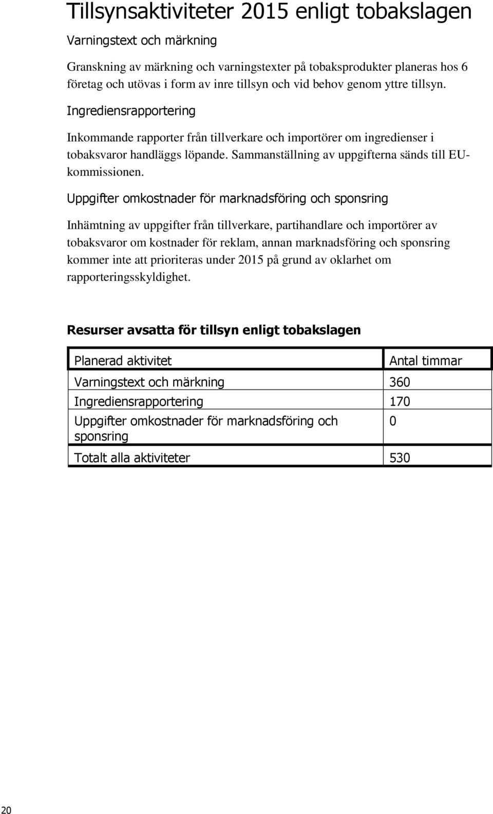 Sammanställning av uppgifterna sänds till EUkommissionen.