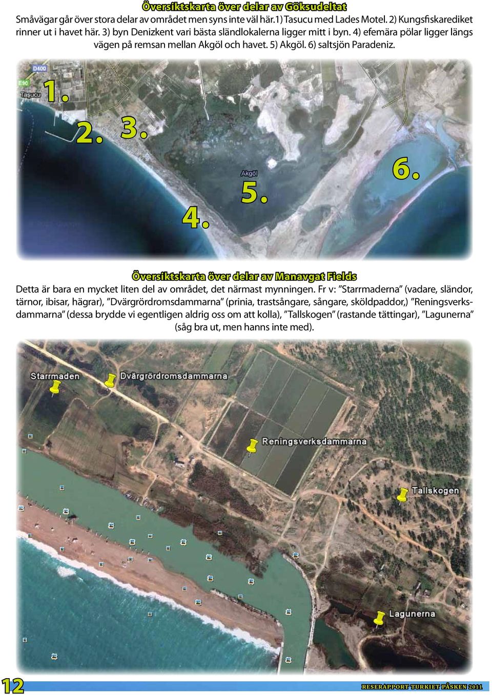 saltsjön Paradeniz. 1. 2. 3. 4. 5. 6. Översiktskarta över delar av Manavgat Fields Detta är bara en mycket liten del av området, det närmast mynningen.