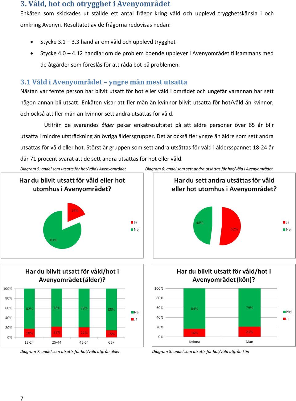 12 handlar om de problem boende upplever i Avenyområdet tillsammans med de åtgärder som föreslås för att råda bot på problemen. 3.