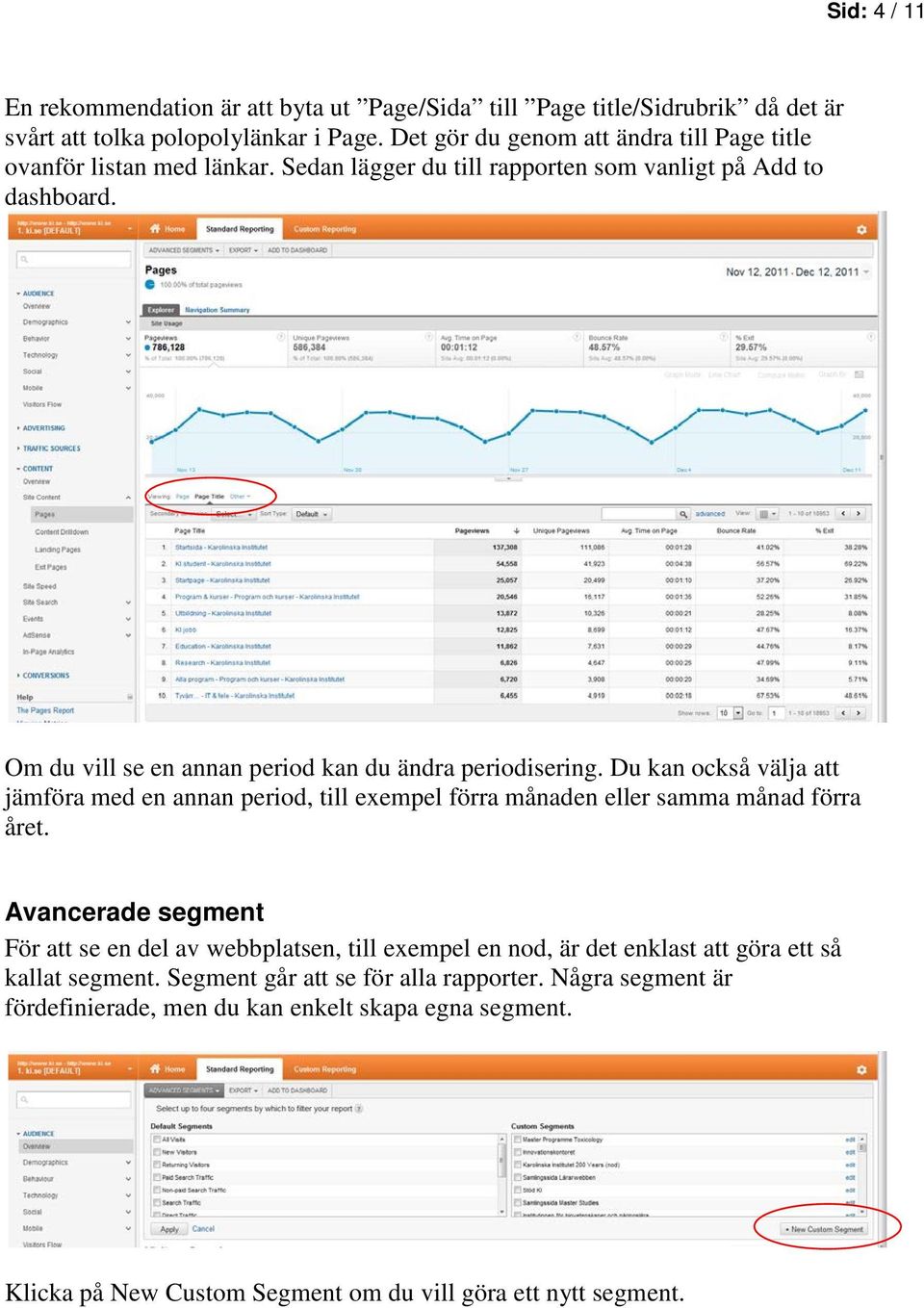 Om du vill se en annan period kan du ändra periodisering. Du kan också välja att jämföra med en annan period, till exempel förra månaden eller samma månad förra året.