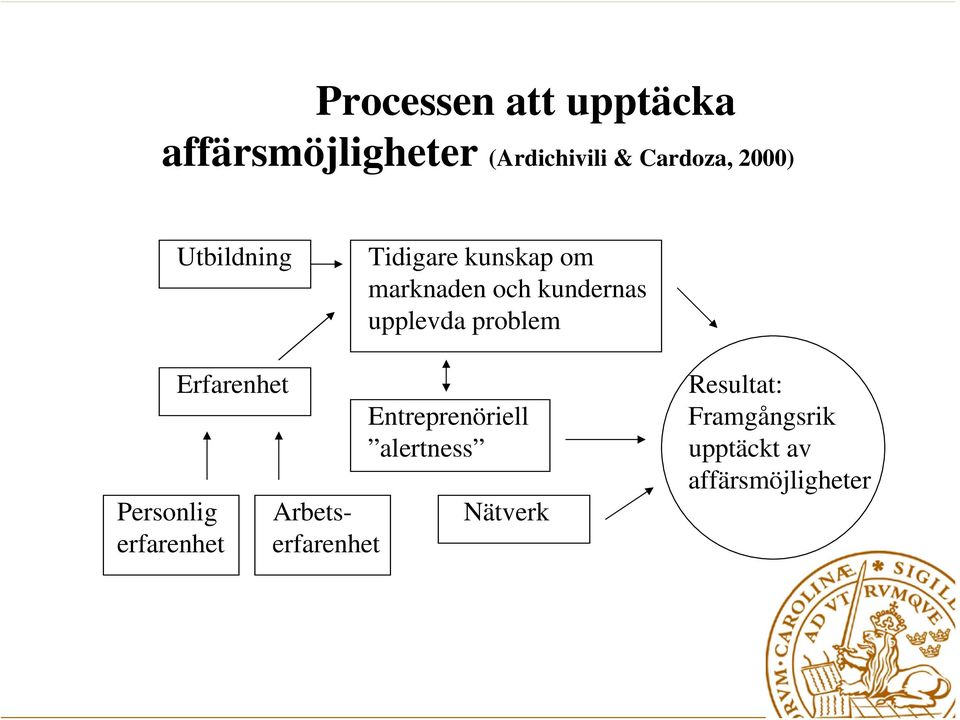 problem Erfarenhet Entreprenöriell alertness Personlig Arbets-