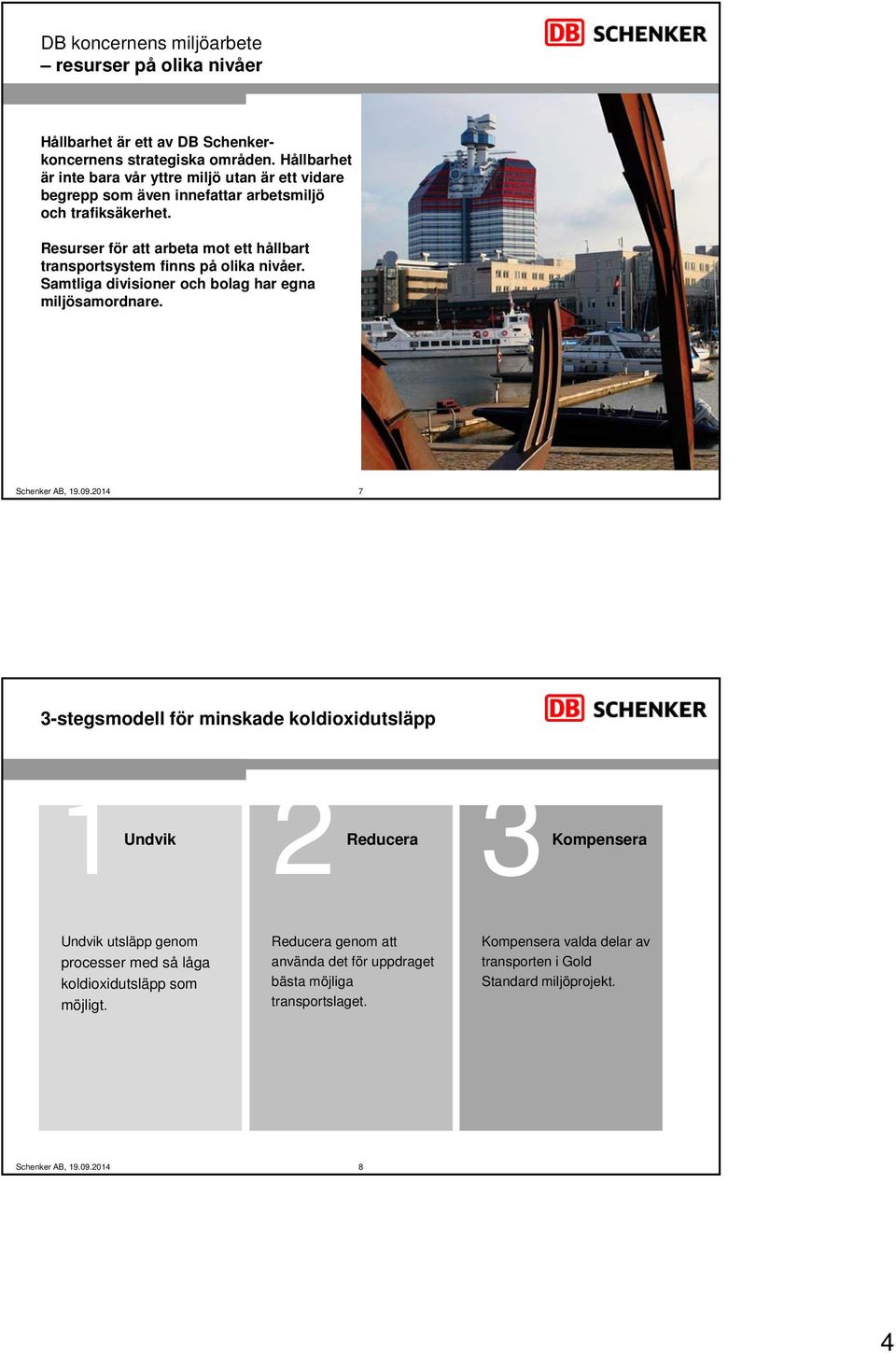 Resurser för att arbeta mot ett hållbart transportsystem finns på olika nivåer. Samtliga divisioner och bolag har egna miljösamordnare.