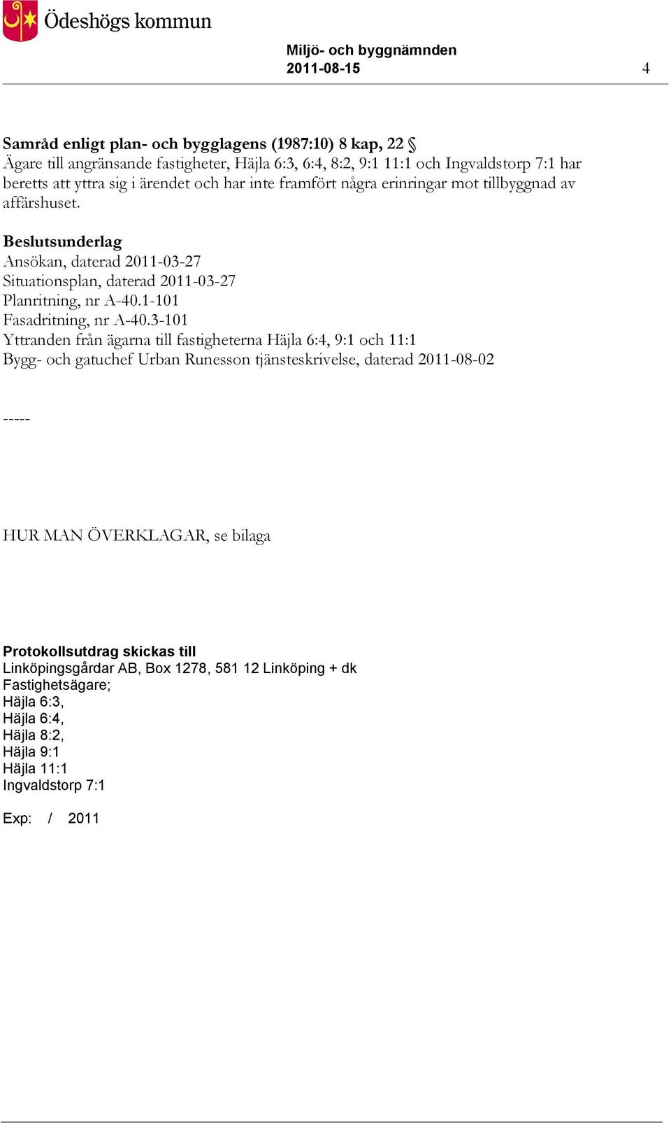 1-101 Fasadritning, nr A-40.