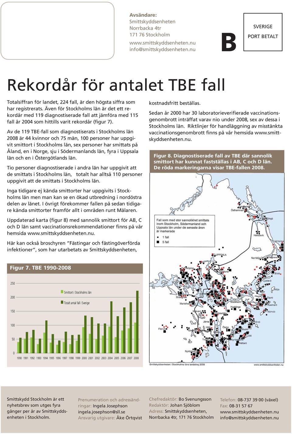 Även för Stockholms län är det ett rekordår med 119 diagnostiserade fall att jämföra med 115 fall år 24 som hittills varit rekordår (figur 7).