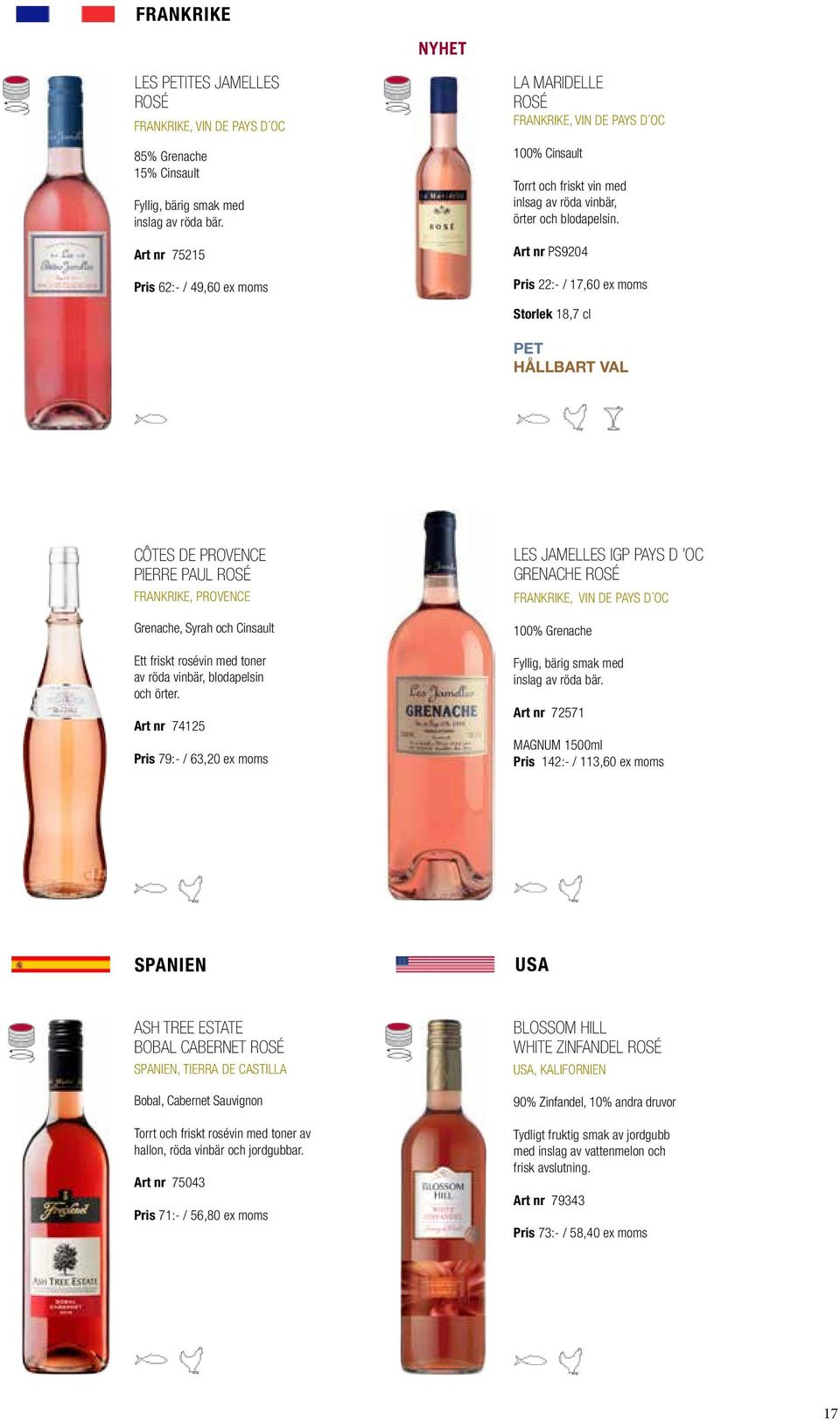 Art nr PS9204 Pris 22:- / 17,60 ex moms Storlek 18,7 cl PET HÅLLBART VAL CÔTES DE PROVENCE PIERRE PAUL ROSÉ FRANKRIKE, PROVENCE Grenache, Syrah och Cinsault Ett friskt rosévin med toner av röda