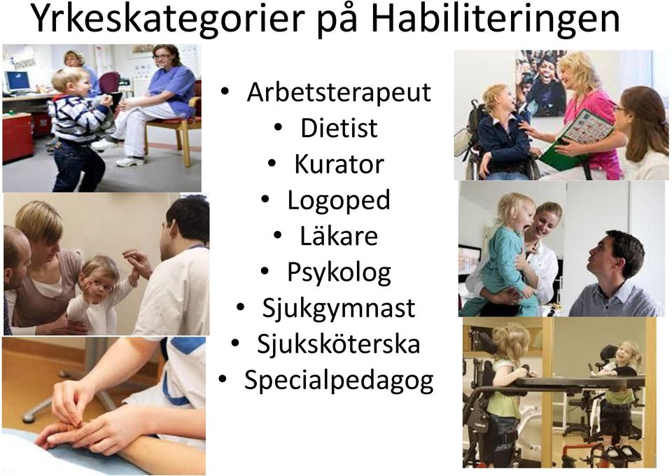 Dietist Kurator Logoped Läkare