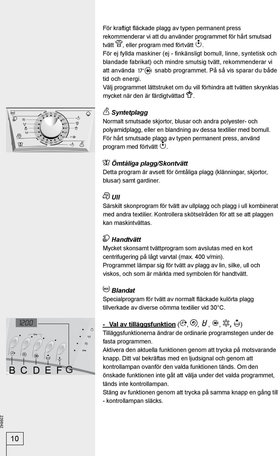 På så vis sparar du både tid och energi. Välj programmet lättstruket om du vill förhindra att tvätten skrynklas mycket när den är färdigtvättad.