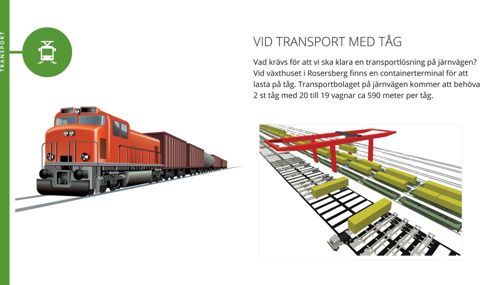 Vid växthuset i Rosersberg finns en containerterminal för att lasta