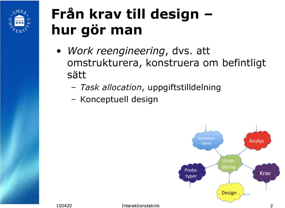 att omstrukturera, konstruera om befintligt