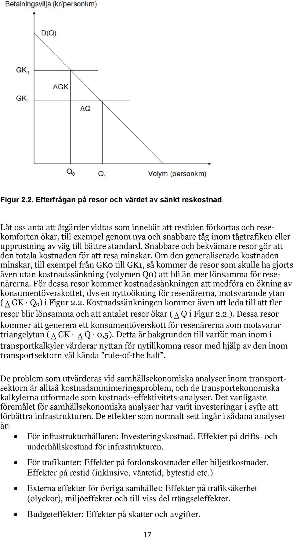 Snabbare och bekvämare resor gör att den totala kostnaden för att resa minskar.