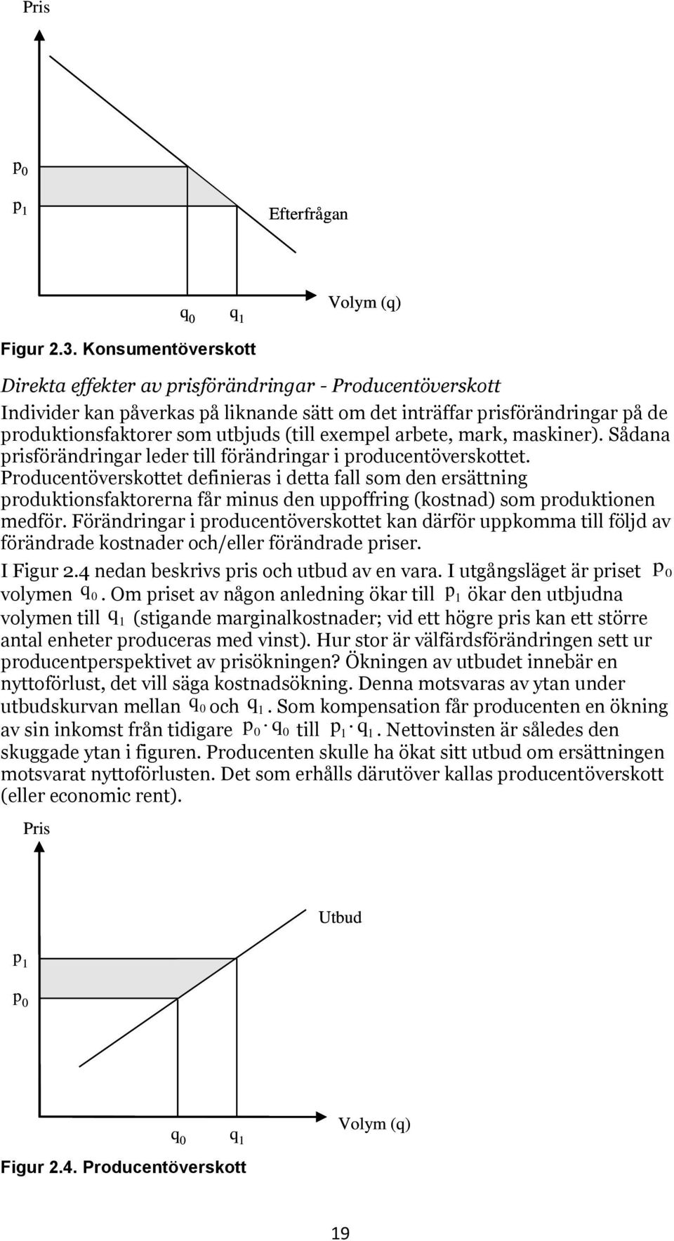 utbjuds (till exemel arbete, mark, maskiner). Sådana risförändringar leder till förändringar i roducentöverskottet.