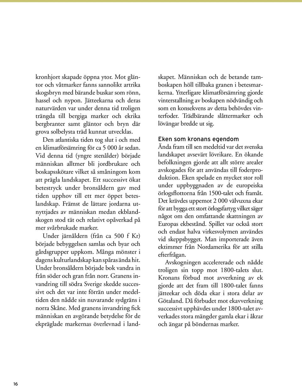 Den atlantiska tiden tog slut i och med en klimatförsämring för ca 5 000 år sedan.