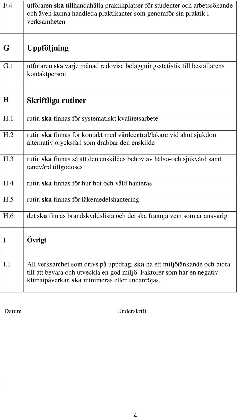 2 rutin ska finnas för kontakt med vårdcentral/läkare vid akut sjukdom alternativ olycksfall som drabbar den enskilde H.