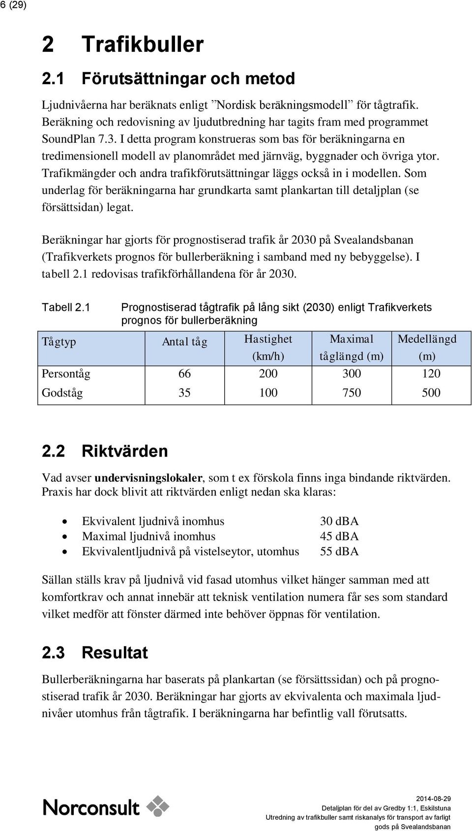 I detta program konstrueras som bas för beräkningarna en tredimensionell modell av planområdet med järnväg, byggnader och övriga ytor.