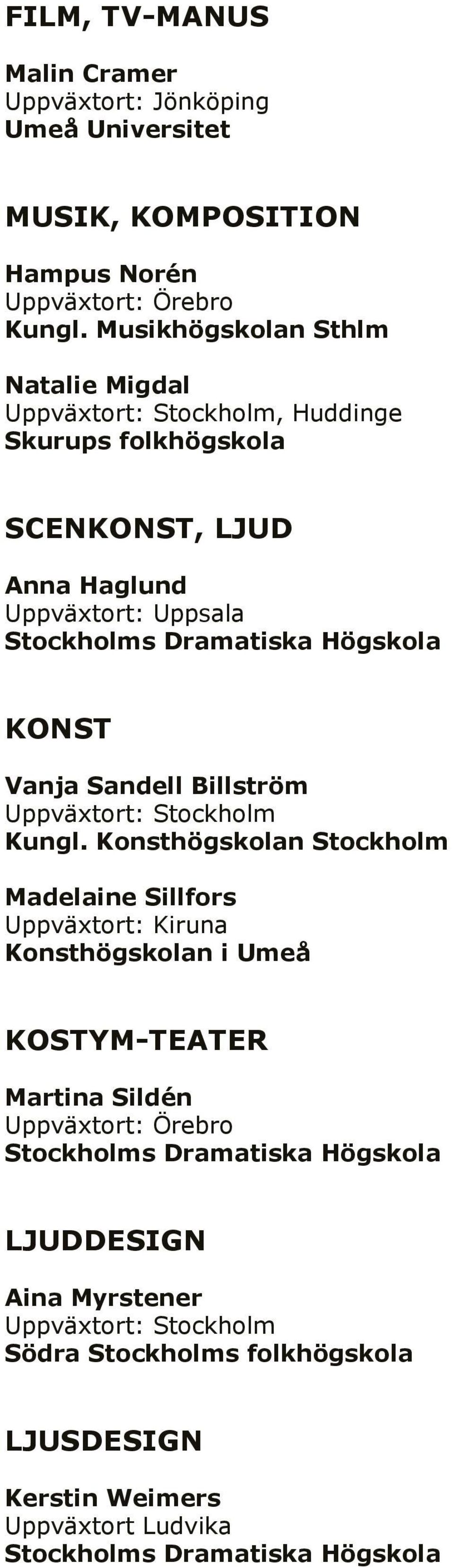 Sandell Billström Kungl.