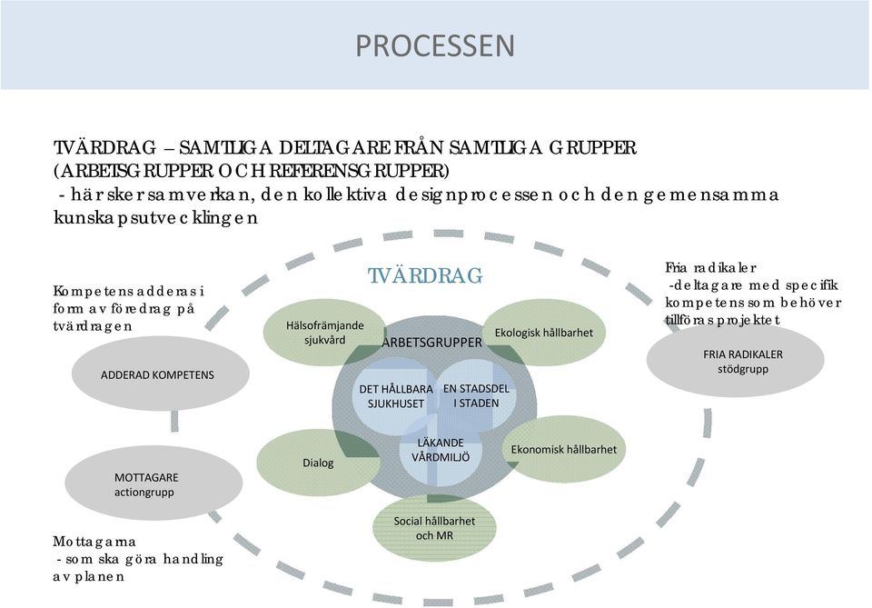 DET HÅLLBARA SJUKHUSET EN STADSDEL I STADEN Ekologisk hållbarhet Fria radikaler -deltagare med specifik kompetens som behöver tillföras projektet FRIA
