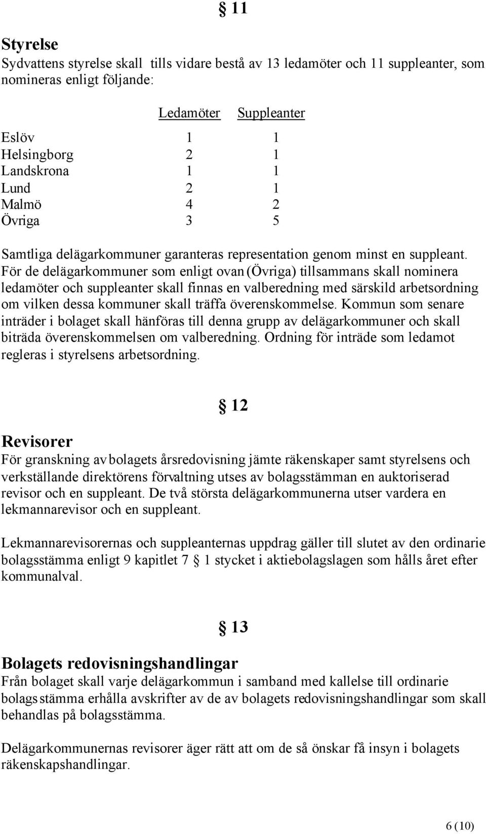 För de delägarkommuner som enligt ovan (Övriga) tillsammans skall nominera ledamöter och suppleanter skall finnas en valberedning med särskild arbetsordning om vilken dessa kommuner skall träffa