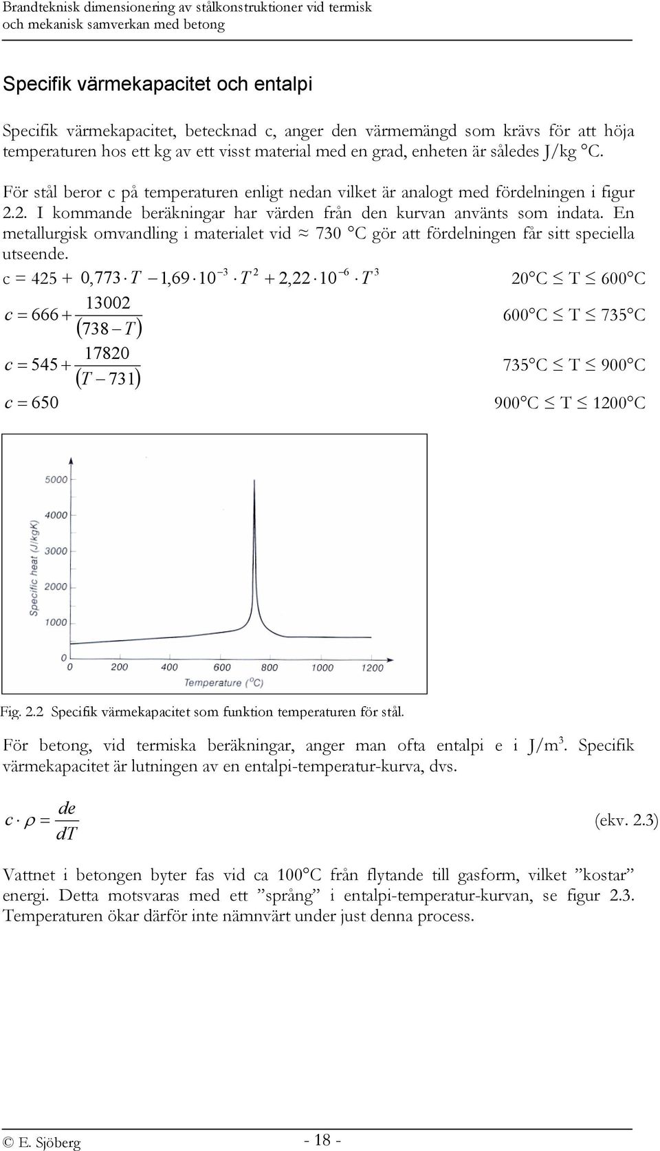 2. I kommande beräkningar har värden från den kurvan använts som indata. En metallurgisk omvandling i materialet vid 730 C gör att fördelningen får sitt speciella utseende.