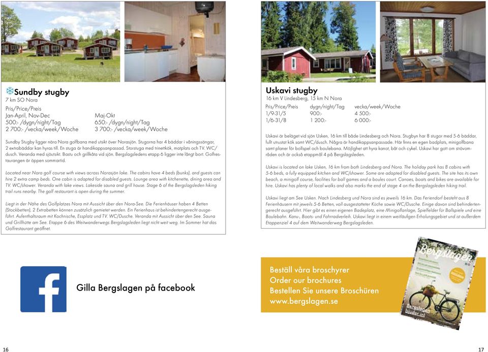 Bastu och grillkåta vid sjön. Bergslagsledens etapp 6 ligger inte långt bort. Golfrestaurangen är öppen sommartid. Located near Nora golf course with views across Norasjön lake.