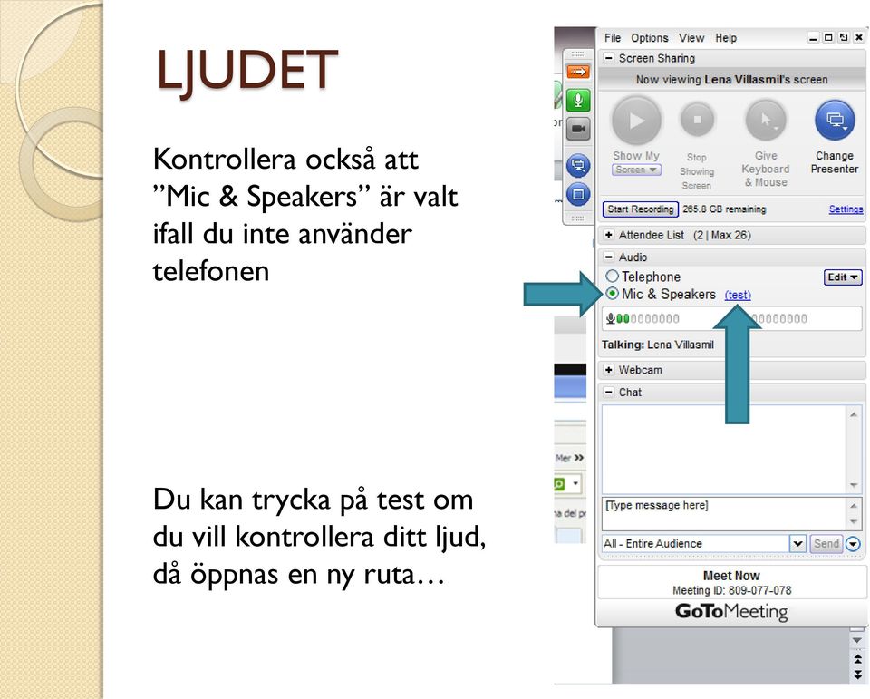 telefonen Du kan trycka på test om du