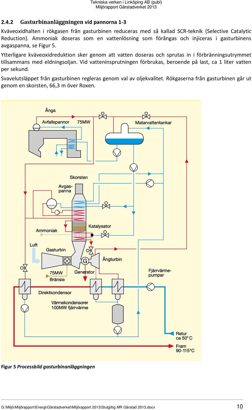 Ytterligare kväveoxidreduktion sker genom att vatten doseras och sprutas in i förbränningsutrymmet tillsammans med eldningsoljan.