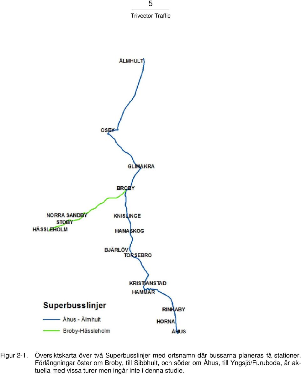 bussarna planeras få stationer.