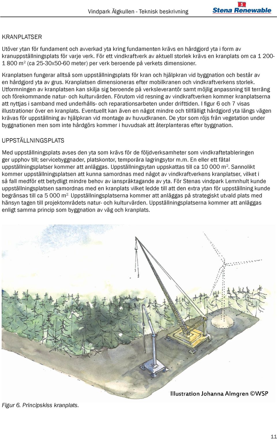 Kranplatsen fungerar alltså som uppställningsplats för kran och hjälpkran vid byggnation och består av en hårdgjord yta av grus.