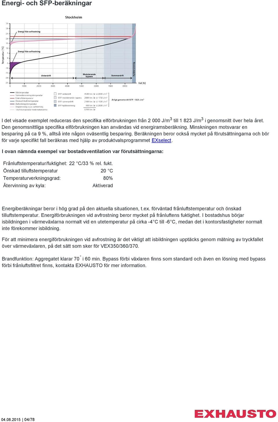 Beräkningen beror också mycket på förutsättningarna och bör för varje specifikt fall beräknas med hjälp av produktvalsprogrammet EXselect.