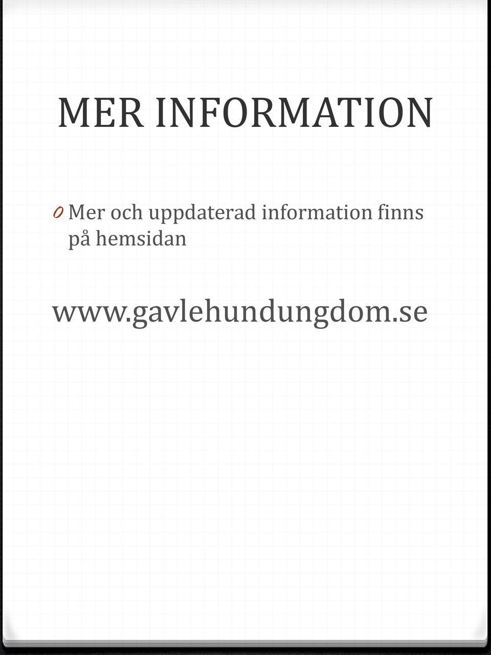 information finns på