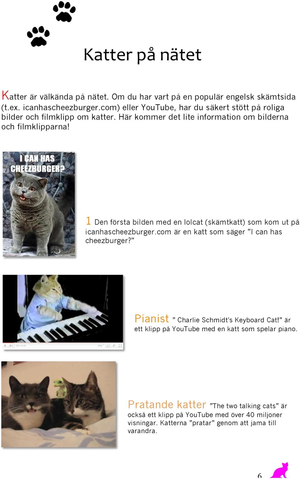 1 Den första bilden med en lolcat (skämtkatt) som kom ut på icanhascheezburger.com är en katt som säger I can has cheezburger?