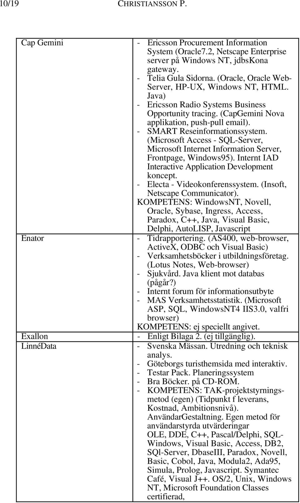 (Microsoft Access - SQL-Server, Microsoft Internet Information Server, Frontpage, Windows95). Internt IAD Interactive Application Development koncept. - Electa - Videokonferenssystem.