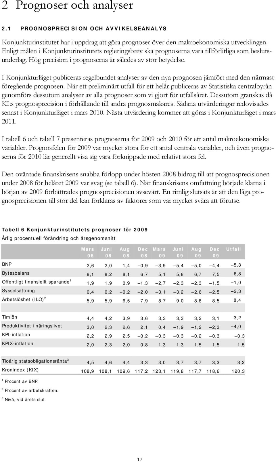 I Konjunkturläget publiceras regelbundet analyser av den nya prognosen jämfört med den närmast föregående prognosen.