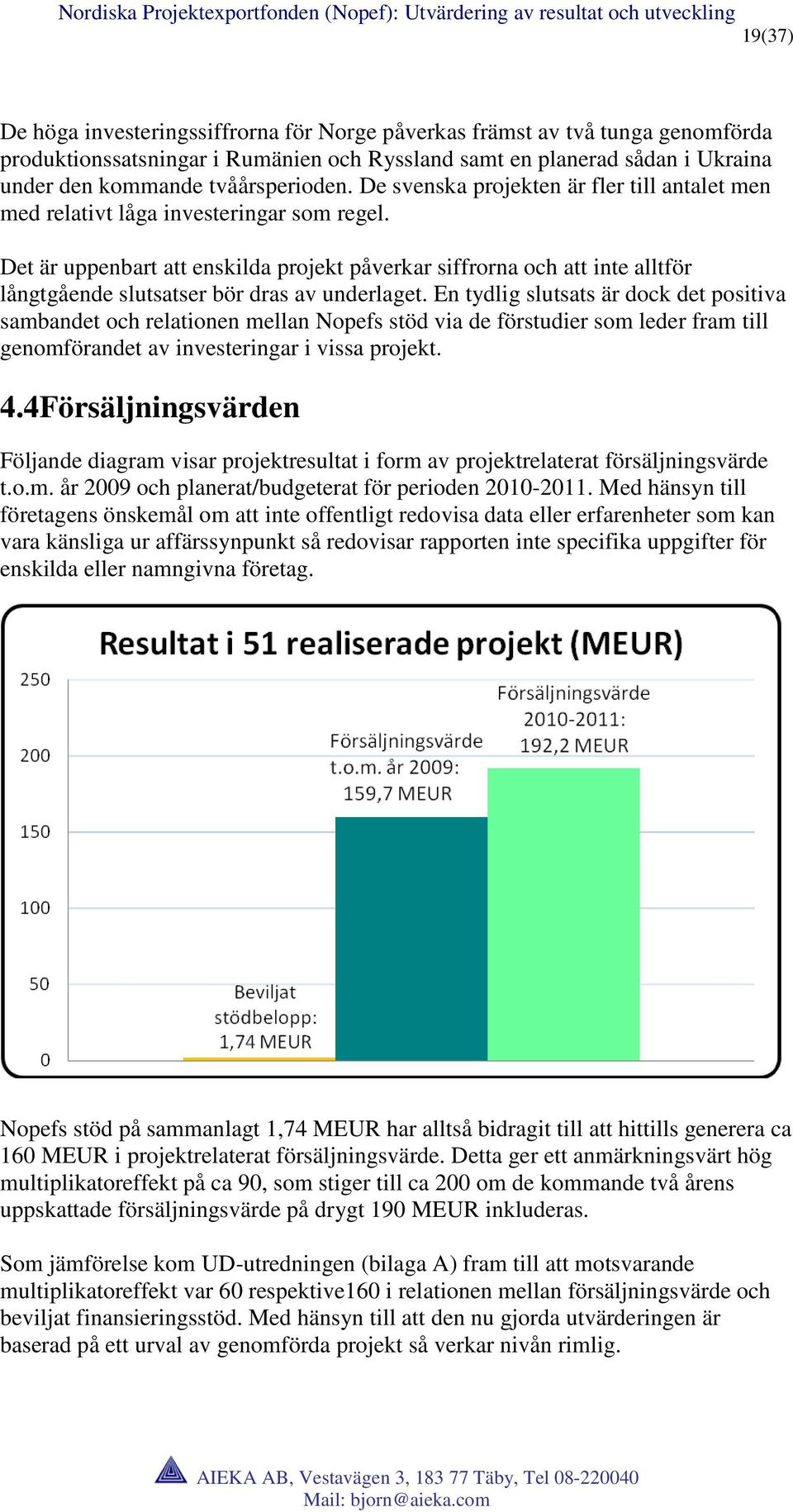 Det är uppenbart att enskilda projekt påverkar siffrorna och att inte alltför långtgående slutsatser bör dras av underlaget.