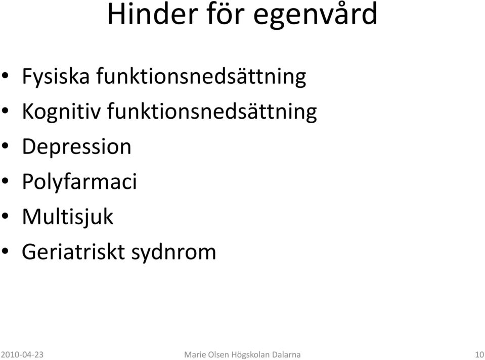 funktionsnedsättning Depression Polyfarmaci