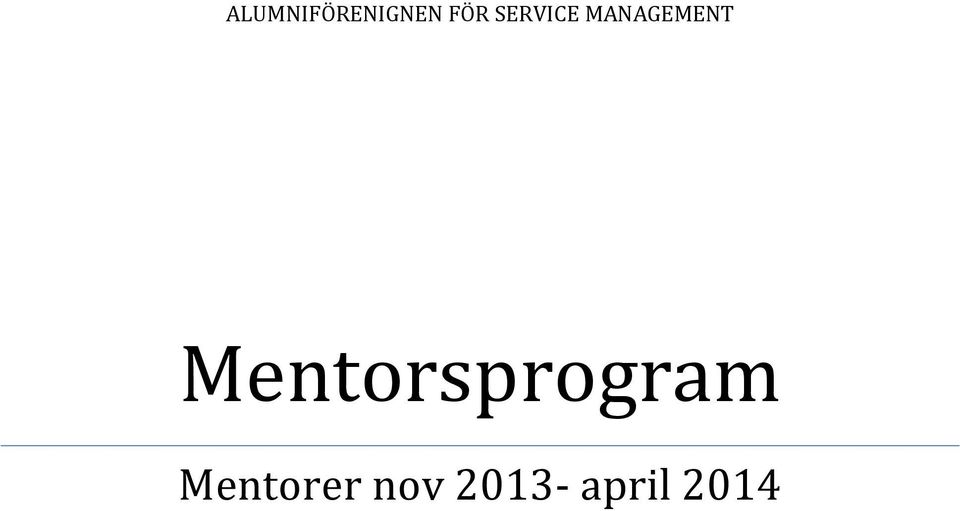 Mentorsprogram