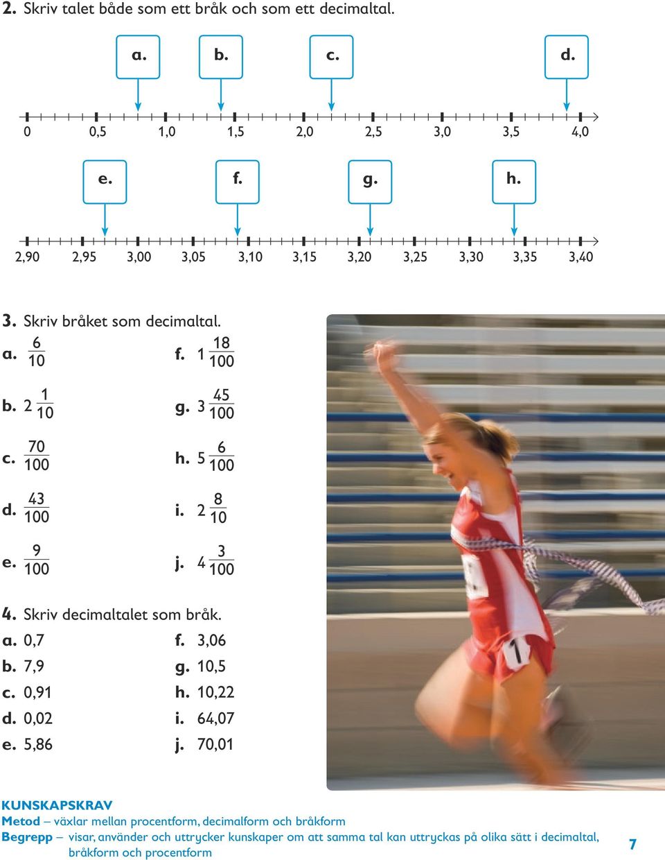 2 8 10 j. 4 3 4. Skriv decimaltalet som bråk. a. 0,7 f. 3,06 b. 7,9 g. 10,5 c. 0,91 h. 10,22 d. 0,02 i. 64,07 e. 5,86 j.