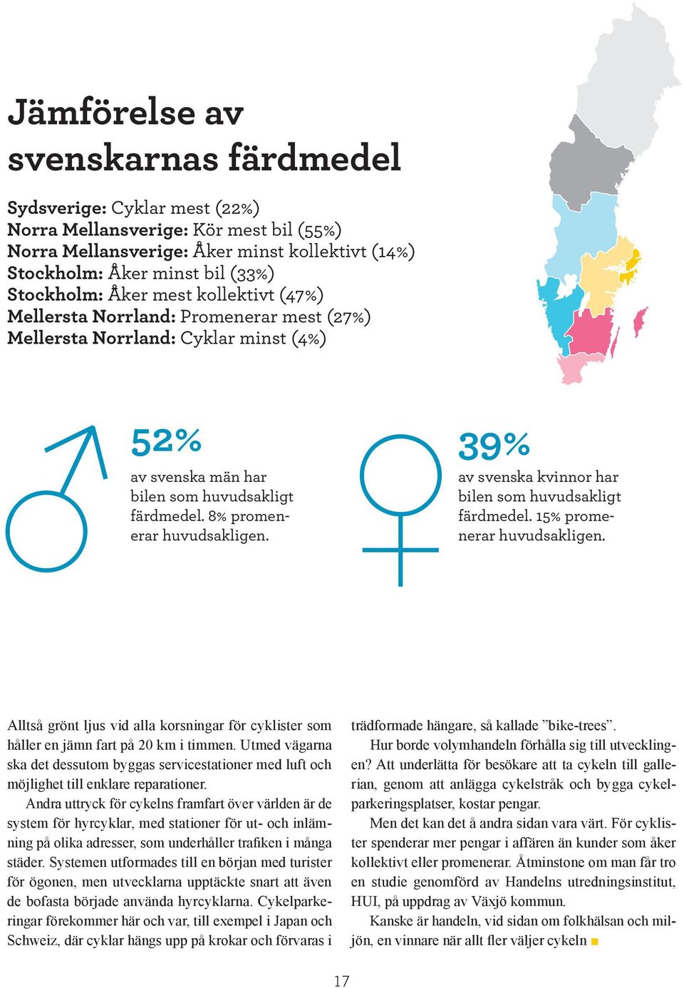 huvudsakligt färdmedel. 8% promenerar huvudsakligen. nerar färdmedel. 15% promehuvudsakligen. Alltså grönt ljus vid alla korsningar för cyklister som håller en jämn fart på 20 km i timmen.