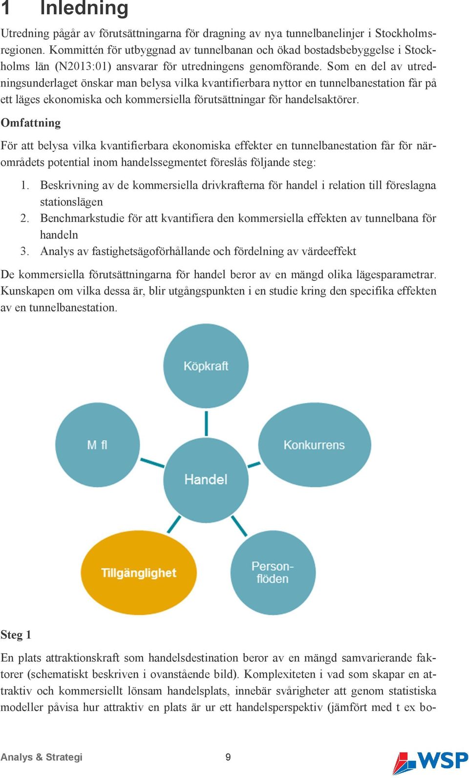 Som en del av utredningsunderlaget önskar man belysa vilka kvantifierbara nyttor en tunnelbanestation får på ett läges ekonomiska och kommersiella förutsättningar för handelsaktörer.