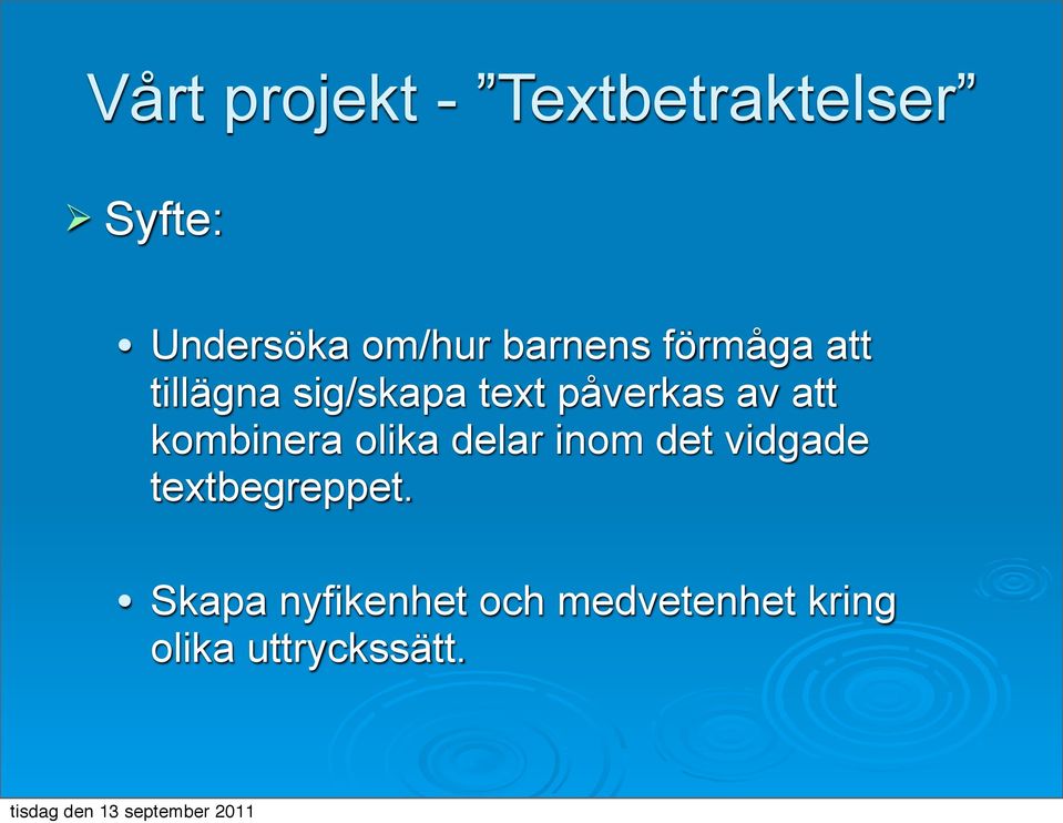 sig/skapa text påverkas av att kombinera olika delar inom