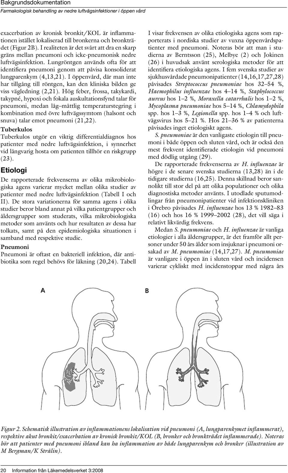 Lungröntgen används ofta för att identifiera pneumoni genom att påvisa konsoliderat lungparenkym (4,13,21).