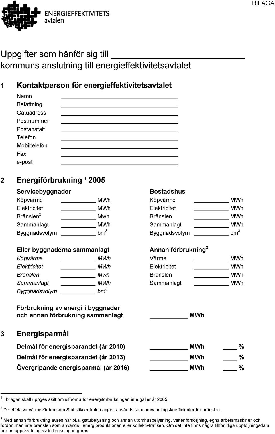 Byggnadsvolym bm 3 Byggnadsvolym bm 3 Eller byggnaderna sammanlagt Annan förbrukning 3 Köpvärme MWh Värme MWh Elektricitet MWh Elektricitet MWh Bränslen Mwh Bränslen MWh Sammanlagt MWh Sammanlagt MWh