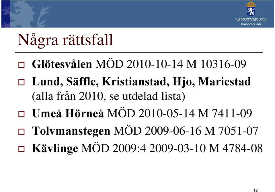 utdelad lista) Umeå Hörneå MÖD 2010-05-14 M 7411-09