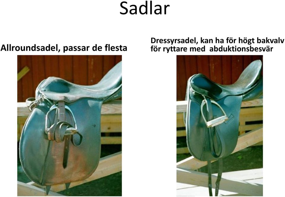 Dressyrsadel, kan ha för